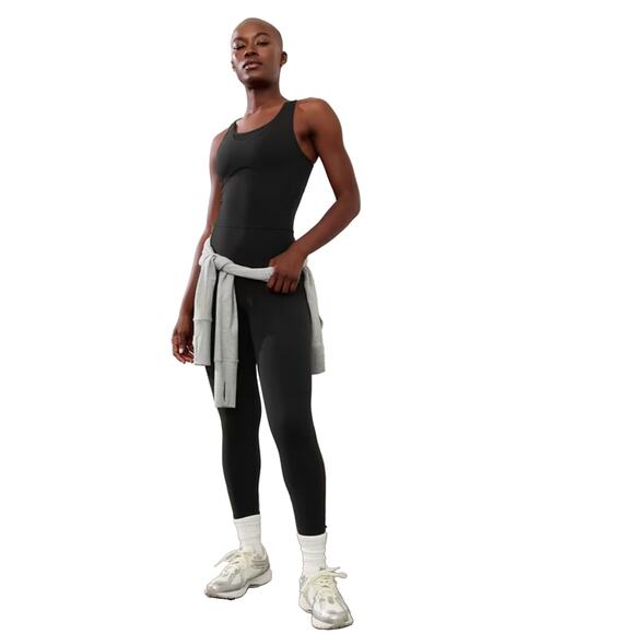 Athleta Salutation Mesh 7/8 Bodysuit Black Size Large - Picture 1 of 12